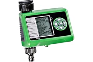 GLOBAL Bewässerungscomputer GLO-51 - einfache Programmierung - Kompatibel mit Regensensor GLO-56 - Bewässerungsuhr zum Anschluss an Wasserhahn - elektronisch automatisch zeitsparend einfach