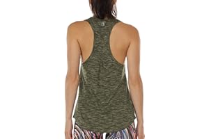icyzone Damska koszulka sportowa typu racerback, do jogi, oddychająca, na siłownię, tank top