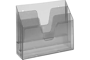 Acrimet Organizador Horizontal con 3 Compartimientos para Escritorio o Pared (Plástico) (Color Humo)