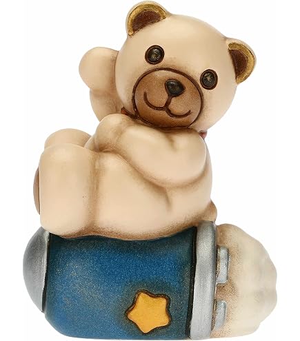 Figurine Céramique Main Peinte Signe Poissons - THUN Teddy Stars - 6,5x5,8x7,3 Cm - Décoration Zodiaque Et Cadeau Astrologie