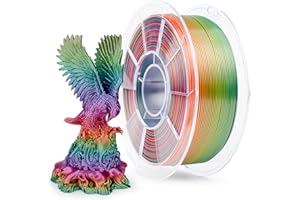 ZIRO Rainbow Silk PLA 1.75mm, Silky Multicolored 3D Printer Filament, 1kg/2.2lb Gradient, Compatible with Most FDM 3D Printers