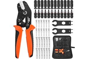 RAINLLON Solar Crimpzange Set für 2.5/4/6mm² Pv Kabel,12 Paar Pv Stecker Und Kabelstecker,1x Crimpzange,Wasserdicht Solarstecker Solar Crimpzanges für Kabel Anschluss,Solaranlage Werkzeug Set.