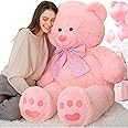 MorisMos XXL Giant Teddy Bear 150cm, Big Pink Teddy for Girlfriend, 1.5m Large Stuffed Teddy, Cuddly Fluffy Bear Plush Soft Toy Gift for Kids Wife Mum Birthday Mothers Day Deco