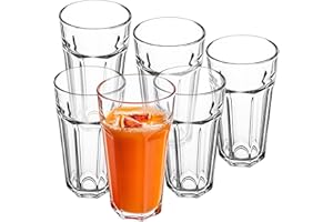 KADAX Vasos grandes de 635 ml, 6 unidades, de cristal, para agua, zumo, cócteles y refrescos, vasos de café, vasos de agua