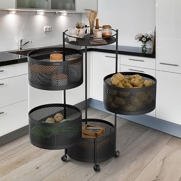 DECCAN PLAST Multipurpose Tray Trolley |ROVER4 RED| Fruits