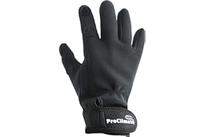 Pro Climate BLACK NEOPRENE FISHING HUNTING SHOOTING GLOVES FOLD BACK FINGERS (Small/Medium)