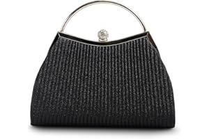 MICHELLE MOON Handtasche Damen Klein Elegant mit Glitzer | Clutch Glitzer für Hochzeit, Party und besondere Anlässe | Handtasche Damen mit abnehmbarer Schulterkette