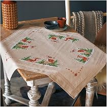 VERVACO Stickdecke 'Frühling Blumen' – 80 X 80 Cm, Kreuzstich-Set Für Erwachsene