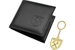 West Ham United F.C. Sports Fan Wallet Zubehör Set mit Kartenfächern & Münzfach, Supporters' Gear - West Ham Geschenke für Männer, Schwarz , Einheitsgröße, Modern