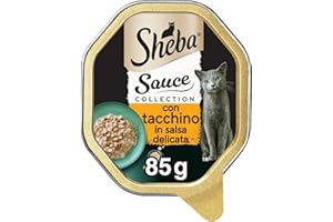 Sheba Sauce Collection in Salsa, Cibo per Gatto con Tacchino in Salsa Delicata, 85 g - 22 Vaschette