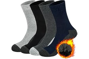 Beaulov 4 pary męskie skarpety z wełny merynosów zimowe ciepłe skarpety robocze na co dzień grube skarpety termiczne, skarpety turystyczne, skarpety narciarskie, skarpety sportowe na świeżym powietrzu