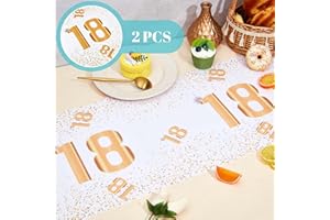 Boyiee 2 Stück Tischläufer zum 18. Geburtstag 30 x 274 cm Tischband zum Geburtstag mit Goldenen Punkten Tischläufer Tischdekoration Geburtstagsdeko für Party Dekoration Zubehör