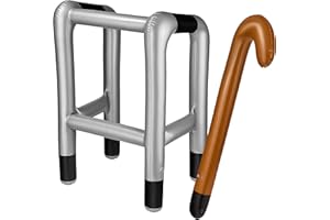 BALINCO Andador hinchable + bastón hinchable - el conjunto perfecto para tu disfraz de abuela o abuelo para carnaval/fiesta de disfraces o como gag de cumpleaños