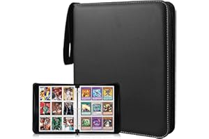 EULERYOO 900 Pochette Carte, 50 Pages Porte Carte à Collectionner, Album de Cartes à Collectionner avec Fermeture Zippée, Album Classeur pour Cartes à Collectionner, Jeux de Cartes, Trading Card (Noir)