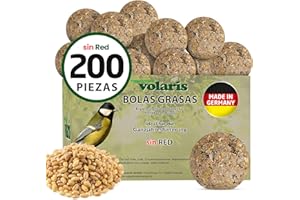 Eggersmann volaris 200 bolas de masa para carbonero sin red, 18 kg, bolas de grano para aves silvestres, alimento nutritivo para todo el año para todo tipo de aves
