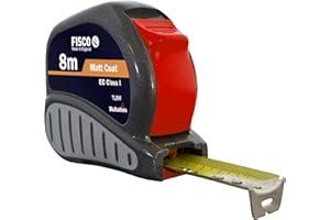 FISCO TL8M Flexómetro profesional Clase I con caja ABS y empuñadura de goma (8 m x 25 mm), Negro