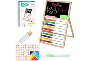 VingaHouse Wooden abacus for kids, toddler counting montessori toys, abacus + Magnetic Drawing Board, Multifunctional Learning Toy, suitable as learning toy gifts for children