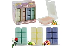 HOVUK 4 unidades de cera perfumada cuadrada de 8.5 onzas, cubos de cera de fragancia mixta para calentador de velas, cera de soja para fragancia del hogar, juego de regalo de velas para madres,