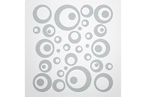 WANDfee Wandtattoo Kreise Punkte 50 FARBWUNSCH I hellgrau I Wandaufkleber Aufkleber Kinderzimmer Fliesenaufkleber Badezimmer Küche