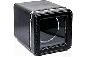 Kalawen 1 caricatore per orologi automatico, scatola per orologi automatica, cavo di ricarica USB, orologio, in pelle PU, con motore silenzioso