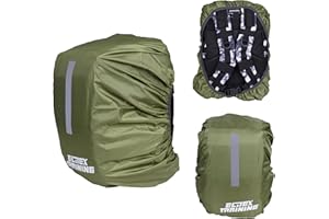 ELITEX TRAINING Funda para Lluvia para Mochila Táctica de 25L/45L, Cubierta Protectora con Tira Reflectante para la Noche (25L, Verde)