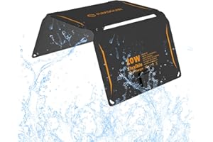 FLEXSOLAR Cargador Solar Plegable de 20 W, Panel Solar Portátil con USB QC3.0 DC (20 W), IP67, Panel Solar Monocristalino ETFE para Exteriores, Camping, Smartphone y Tabletas