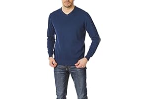 Castle Point Maglione Pullover Maglione da Uomo 100% Cotone, Girocollo/Scollo a V