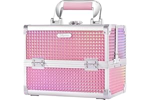 KETALIRIA Malette Maquillage Femme Beauty Case Pratique Malette Manucure Grande Malette Onglerie Mallette Rangement Makeup Case Malette Cosmétique Boite a Maquillage Vanity Maquillage de Voyage, Rose