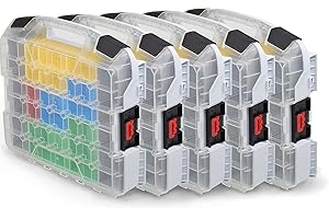 L-BOXX Bosch - Sortimo - W-BOXX 102 - Gris, avec 5 boîtes de rangement en L - Boîte à vis avec couvercle - Magasin de rangement pour petites pièces - Alternative