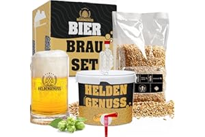 Heldengenuss - Bierbrauset Helles - 5L Bier - [Echtes Brauerlebnis] - Bier brauen Set Mit Videoanleitung - Bier Geschenke für Männer