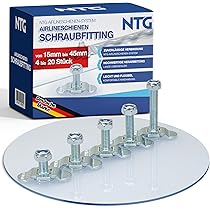 HAOBIN Schroeffiting voor airline-rail, M8 x 20, sjorrails
