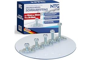 Schraubfitting für Airlineschiene (1-20 Stück) Fitting Single Endbeschlag - Set 10 Stück - 30 mm