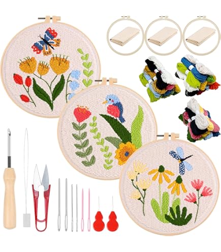JSRQT Kit De Démarrage De Broderie Pour Adultes Et Débutants