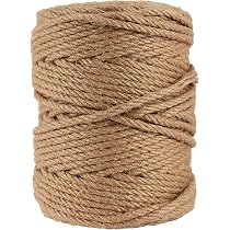 Corda Di Iuta Naturale 10mm X 40m - Spago Robusto A 4 Fili, Per Giardinaggio, Decorazione, Fai-da-te E Imballaggio