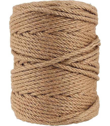 Corda Di Juta Naturale 6 Mm X 50 M Per Tiragraffi Gatti – 100% Fibra Vegetale, Resistente, Antivento, Per Riparare O Costruire Strutture Per Arrampicata E Graffi