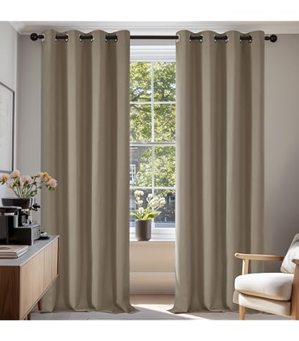 Tende Oscuranti Termiche Adelaide In Velluto - 2 Pannelli 70x240 Cm Con Tasca | Colore Tortora - Foto 9