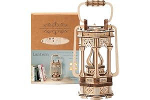 Sadodo Retro Lantern 3D Wooden Model Kits,For Adults Wooden Puzzle,Home Office Desk Decoration Creative Gifts Idea For Teens Adults