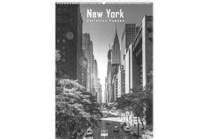 New York 2027: Wandkalender 50x70 cm mit 12 Stadtfotografien in Schwarz-Weiß von Christian Popkes und sprachneutralem Kalendarium