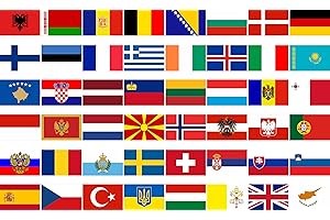 aprom Lot d'autocollants pour tous les drapeaux de l'Europe – Planche d'autocollants – Drapeau de voiture – All