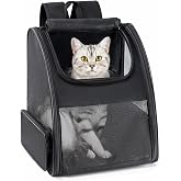 Conlun Backpack Cat and Transportin Small Dog for Small Dogs and Cats up to 7 kg, Backpack for Dogs Mesh Windows on 3 Sides,