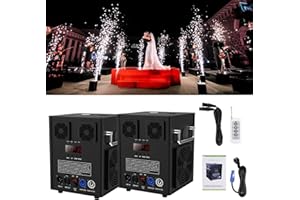 GDJRTTK 2PCS 600W Pyrotechnikmaschinen, Cold Spark Machine mit Fernbedienung, Effekthöhe 1-5 Meter Stage Spezialeffekt Machine per DMX-512 Verwenden Sie in Big Show, Bar Hochzeit, Bühne Party