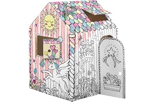 BANKERS BOX Fellowes Bankers pudełko karton domek do zabawy dla dzieci rękodzieło kolorowanie dom jednorożca - 100% nadaje się do recyklingu - certyfikat FSC - biały