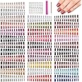 EBANKU 768Pcs Assorted Colored False Full Nail Tips Press on Nails, 32 Colors Cover Artificial Nails Tips Medium Length Square French Acrylic Nail for Nail Art Salon