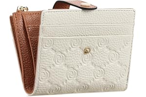 FALAN MULE Women's Wallet RFID Blocking Leather Compact Bi-fold Small Wallet Card Case with Zipper Coin Pocket Purse