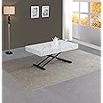 VOLERO' ; Extendable dining table,Achille Large Model, Lift-Up with Millimetric Height Adjustmen (White Veined)