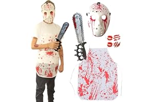 HALLOWEENMANIA 5 pcs Saw Killer Halloween Costumes For Boys - One Size Fits All Children 5-12 Years Old - 2024 Trending Fancy Dress - UK Based Brand