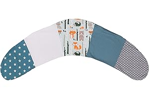 Fodera per cuscino da allattamento ULLENBOOM ® foresta, blu, verde (fodera per cuscino da 190x38, cuscino di supporto)
