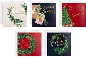Hallmark Charity Christmas Cards, Boxed Cards, Pack of 30, 5 Festive Wreath Designs