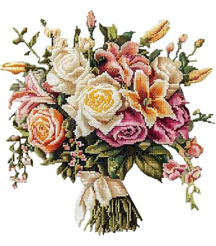 Kit Punto Croce Xinpinzhou 'Paesaggio Fluviale' 40x40 Cm - Prestampato, Per Principianti, Con Tutto L'Occorrente