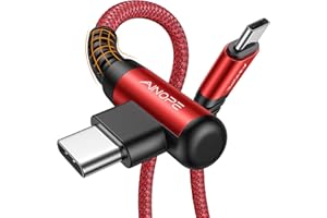 AINOPE 60W Kabel USB C na USB C PD 3.0 Kabel do szybkiego ładowania USB C trwały nylon do iPhone 16 Pro Max 15 14/Samsung Galaxy S24 S23/iPad Pro Air mini Macbook Pixel, 2 sztuki, 3M+3M, czerwony